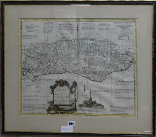 Thomas Kitchin an accurate map of Sussex 1777 41 x 50cm.